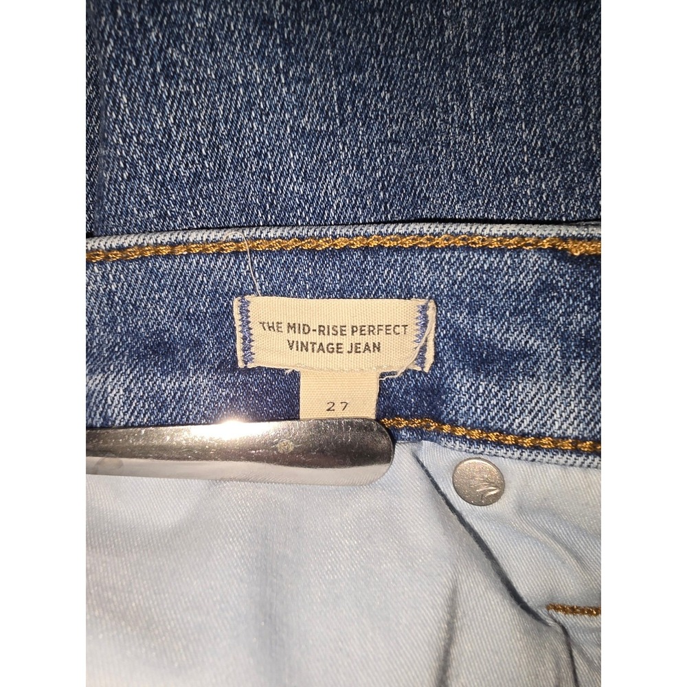 Madewell The Mid-Rise Perfect Vintage Jean Medium Wash Denim Womens Size 27 - Picture 3 of 4